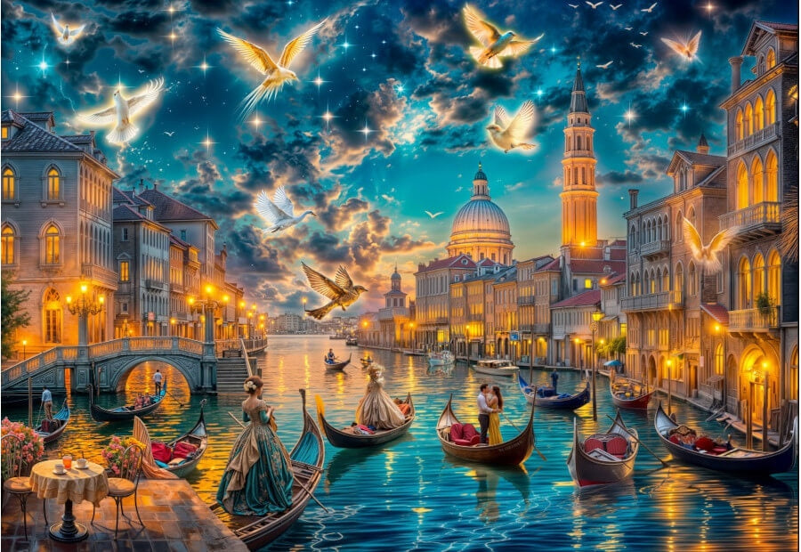 Bluebird puslespil Magical Trip to Venice med 1000 brikker
