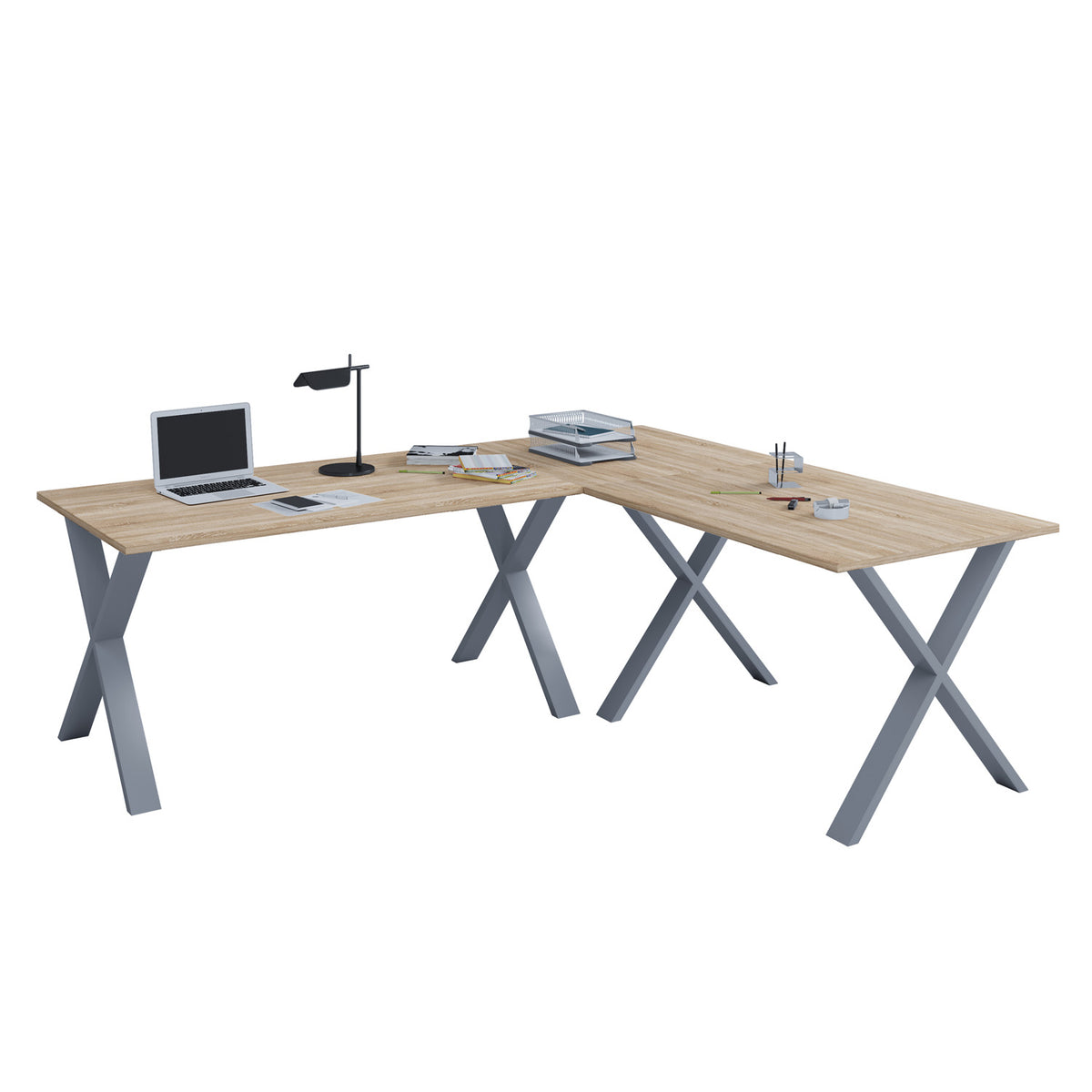 Se Lona X-feet hjørneskrivebord - natur træ og sølvgrå metal (160x160x50) ❤ Kæmpe udvalg i VCM Nordic - Køb online på udsalg og tilbud lige nu ❤ Billig fragt og hurtig levering - Varenummer: Boboonline-55473 og barcode / Ean: 4051814398117 på lager - Udsalg på Møbler,Borde,Kontorborde,Hjørneskriveborde,
Kontor,
Borde,
Kontorborde,
Skriveborde til hjemmekontor, Op til 63% rabat - Kendte mærker på udsalg – over 1.329 brands