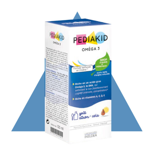 Pediakid Oméga 3 Vitacholine sirup med lemon cola-smag, kosttilskud til børn, 125 ml