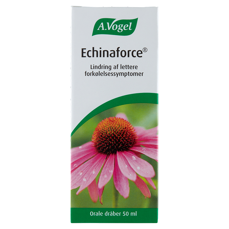 Flaske med A. Vogel Echinaforce naturlægemiddel med udtræk af purpursolhat, 50 ml