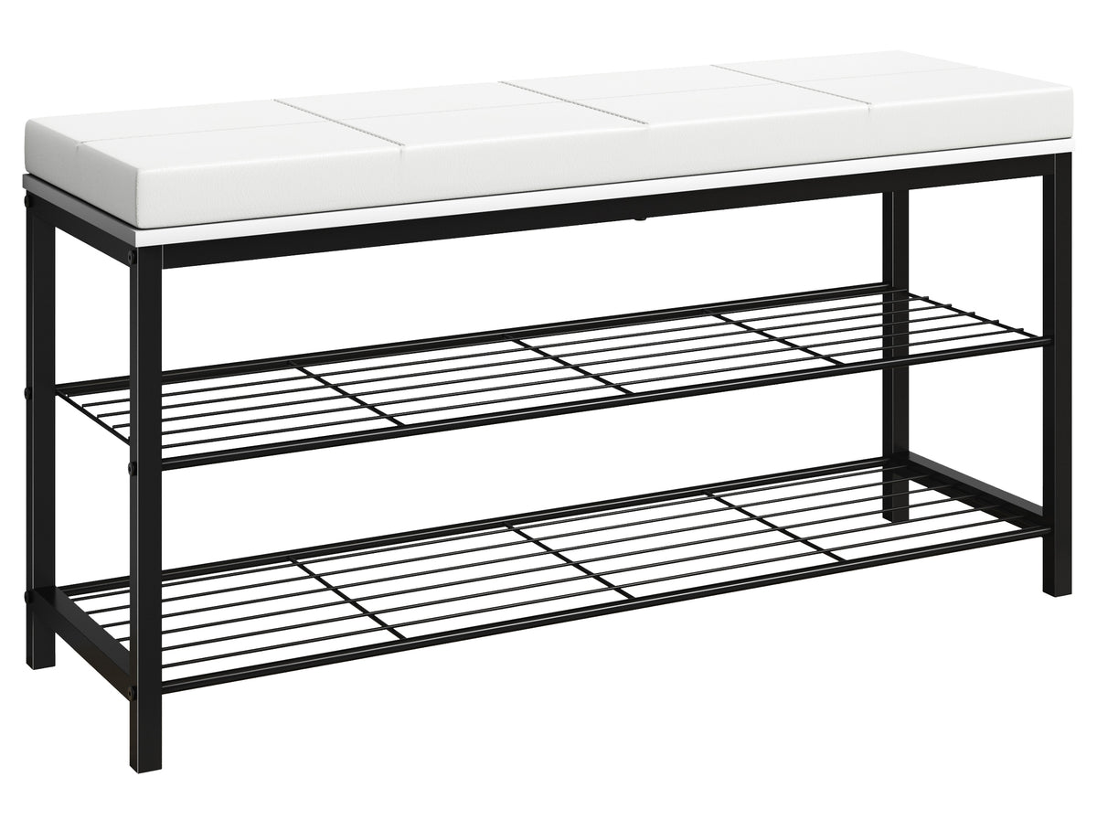 Se VCM NORDIC Taliro skostativ, m. 2 hylder og polstret bænkesæde - hvid og sort metal (90x30) ❤ Kæmpe udvalg i VCM Nordic - Køb online på udsalg og tilbud lige nu ❤ Meget billig fragt og hurtig levering: 1 - 2 hverdage - Varenummer: Boboonline-114405 og barcode / Ean: 4051814436826 på lager - Udsalg på Møbler,Skoskabe og skohylder,
Møbler,
Bænke med skohylder,
Skoskabe og skohylder i metal,
Entré, Store besparelser – op til 67% - Udsalg på mere end 2.281 populære mærker