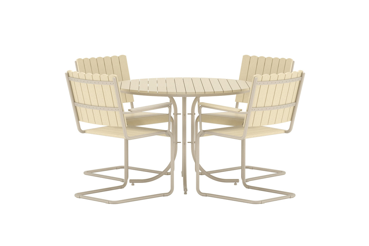 Se VENTURE HOME Holmsund havesæt, m. 1 bord og 4 stole - beige polywood og beige stål ❤ Kæmpe udvalg i Venture Design - Køb online på udsalg og tilbud lige nu ❤ Super billig fragt og lynhurtig levering - Varenummer: Boboonline-126715 og barcode / Ean: 7340220867179 på lager - Udsalg på Udendørs møbler,
Havemøbelsæt,
Havemøbelsæt,
Terrasse og have,
Havemøbelsæt,
Alle ude Op til 61% rabat - Mere end 2.739 populære mærker på tilbud