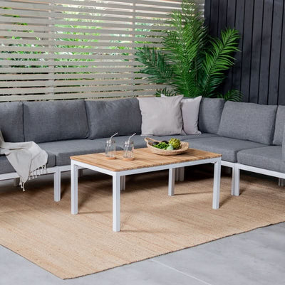 Se Eze sofabord i teak og hvid aluminium på udsalg! Billig fragt og hurtig levering (1-2 hverdage). Køb online nu og spar op til 58%!