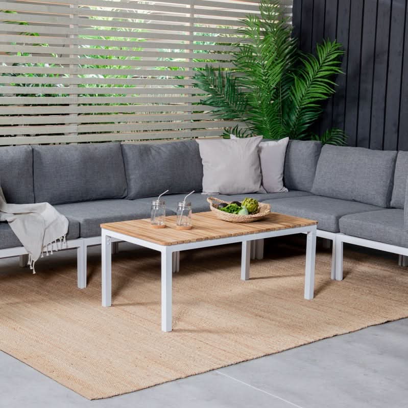 Se Eze sofabord i teak og hvid aluminium på udsalg! Billig fragt og hurtig levering (1-2 hverdage). Køb online nu og spar op til 58%!