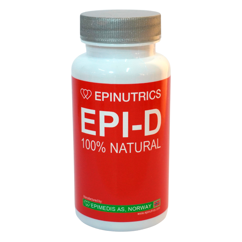Pakke med Epinutrics Epi-D vitamin D kosttilskud, 60 kapsler