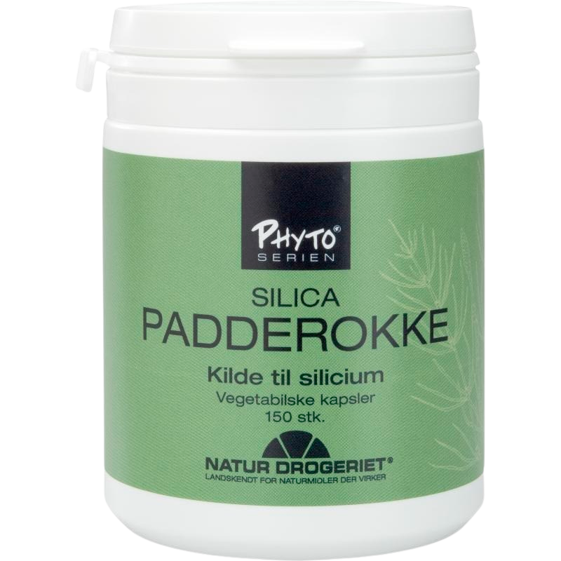 Natur Drogeriet Silica Padderokke, vegetabilske kapsler i pakning med 150 stk.