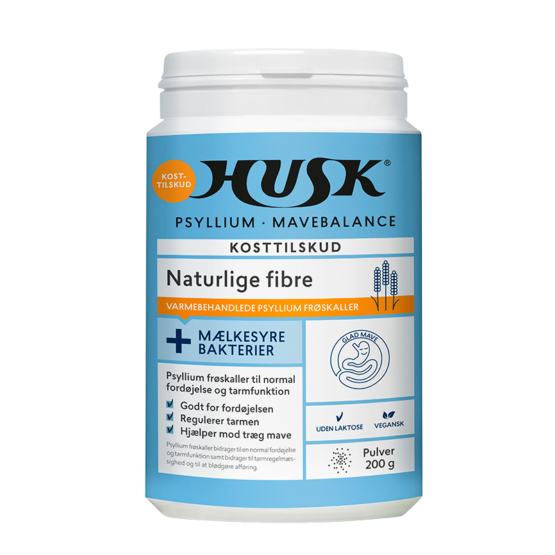 Pakke med Husk Psyllium Mavebalance med mælkesyrebakterier, 200 g
