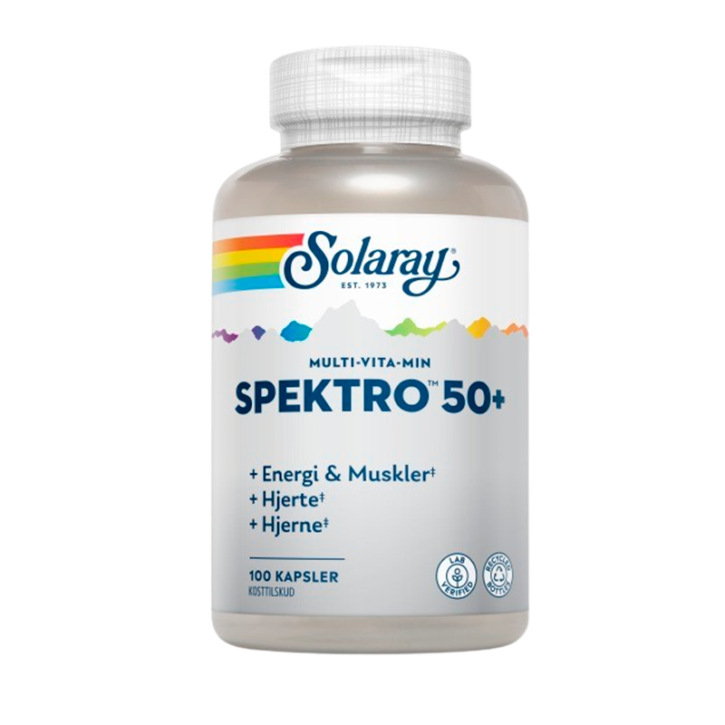 Solaray Spektro 50+ Multi-Vita-Min kosttilskud med 100 kapsler