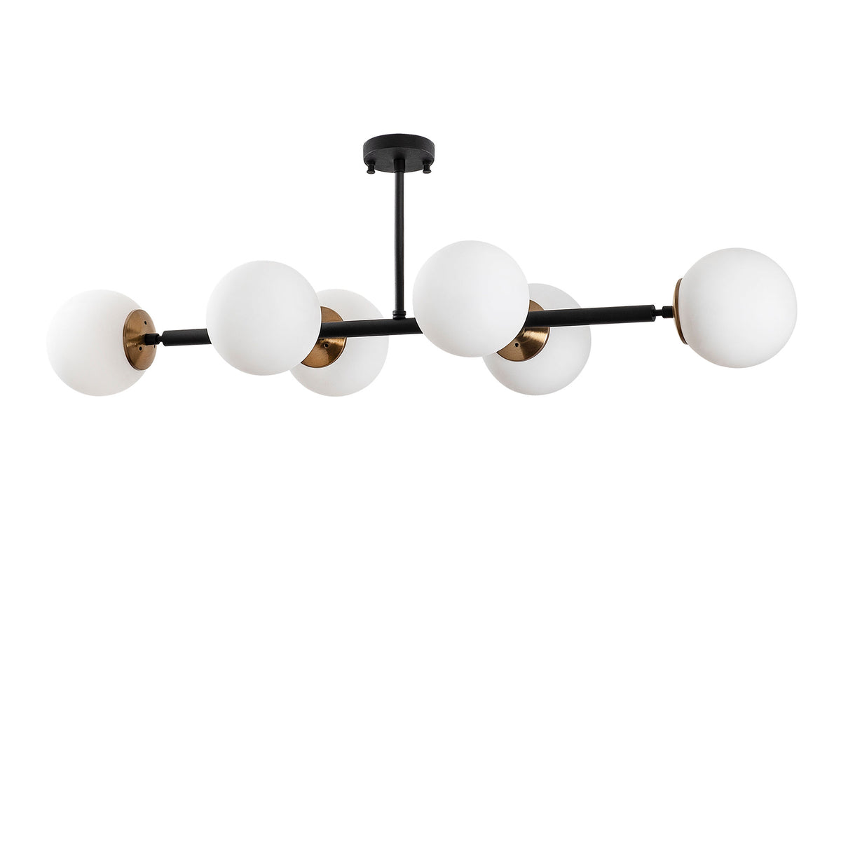 Lumi loftlampe i creme glas med guld og sort metal
