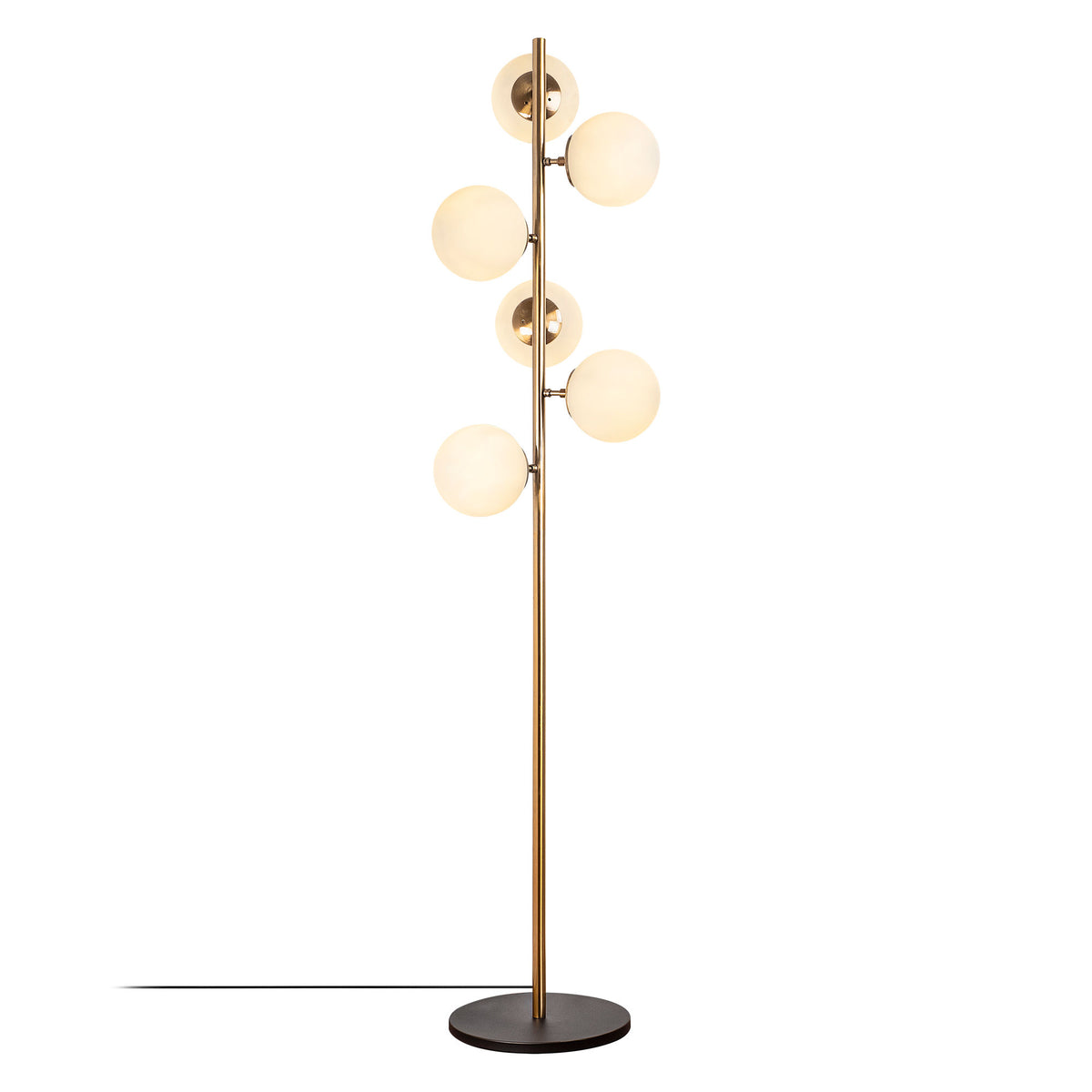 Lumi gulvlampe i glas og guld metal