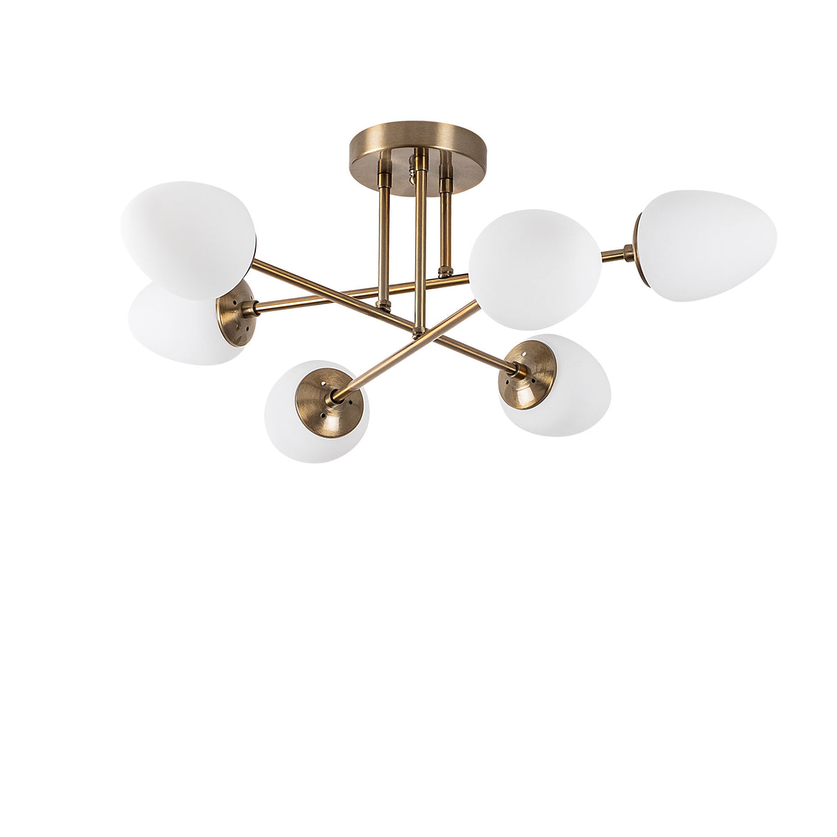 Lumi loftlampe i glas med guldfarvet metal