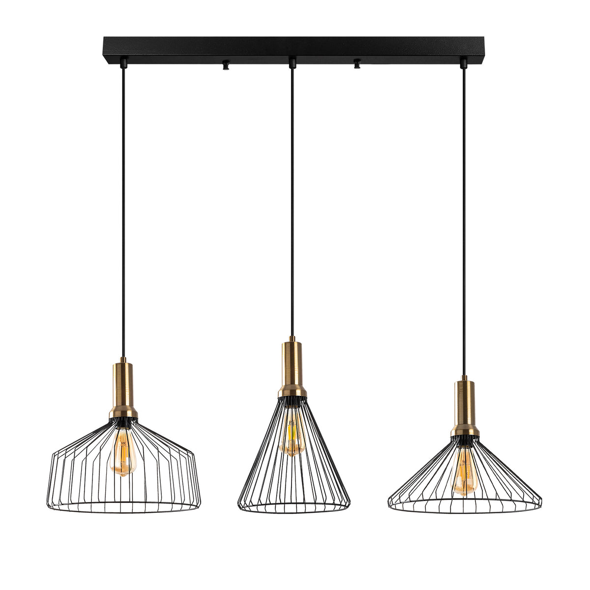 Lumi loftlampe i guld og sort metal