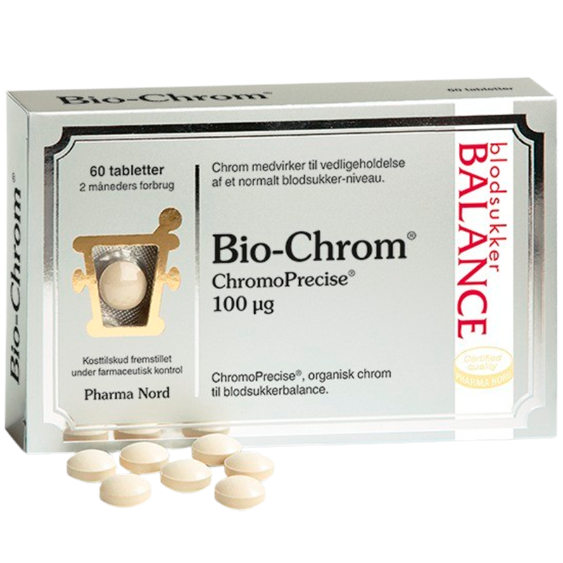 Pakke med Pharma Nord Bio-Chrom ChromoPrecise 100 µg, 60 tabletter