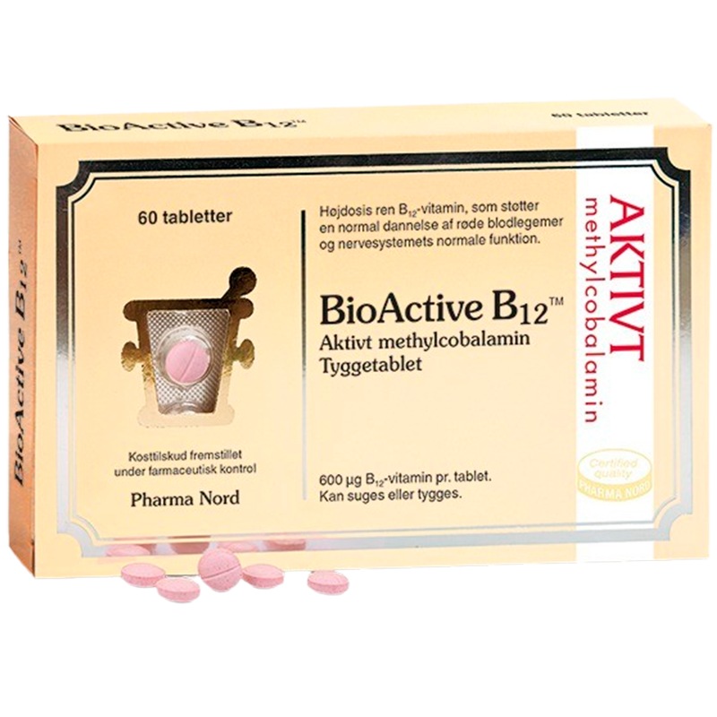 Pakning med Pharma Nord BioActive B12 vitamin, 60 tabletter