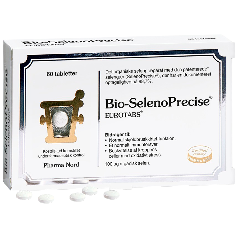 Pakning med Pharma Nord Bio-SelenoPrecise 100 mcg selentabletter, 60 stk.