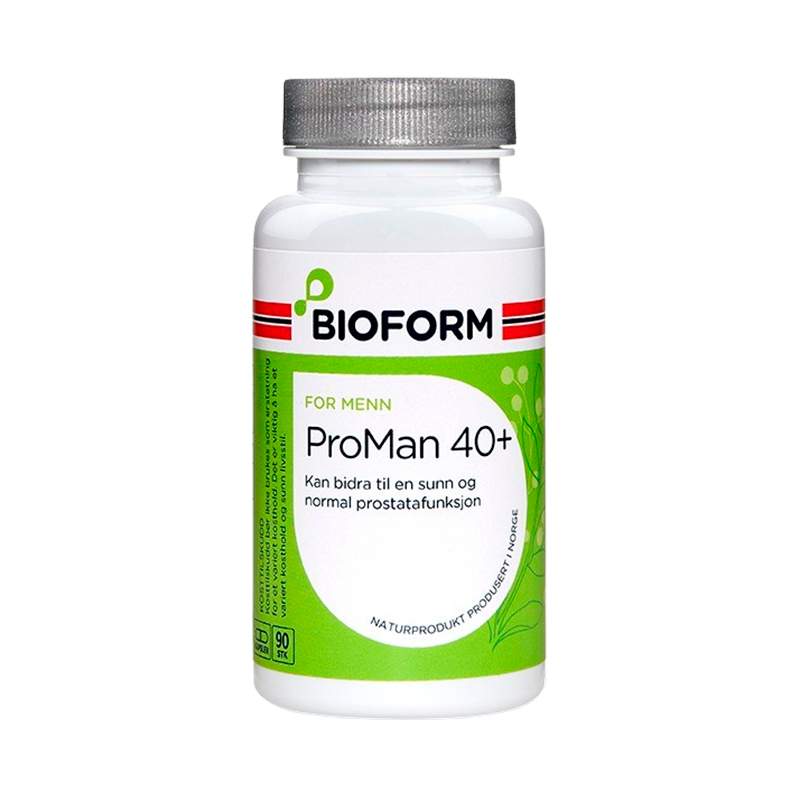 Pakning med Bioform ProMan 40+ kosttilskud til mænd, 90 kapsler