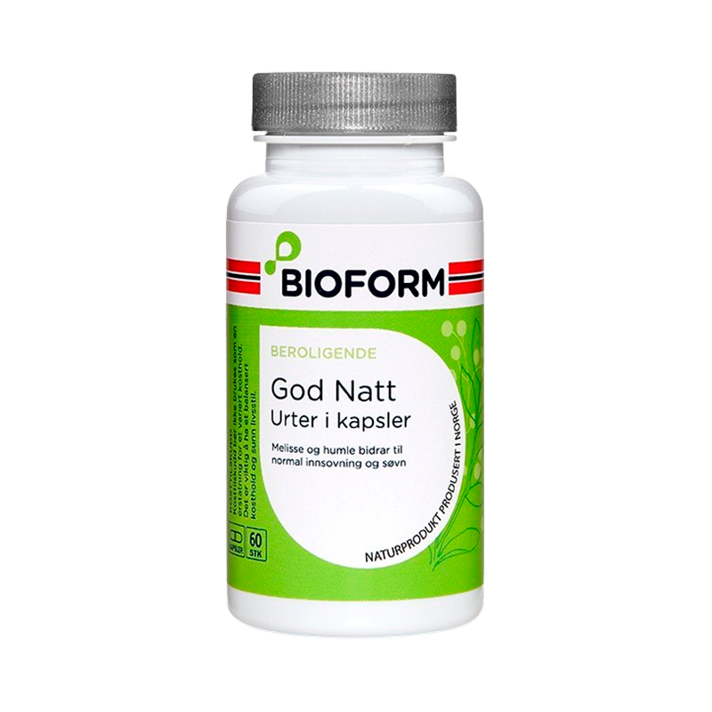 Bioform God Natt urtekosttilskud, pakke med 60 kapsler