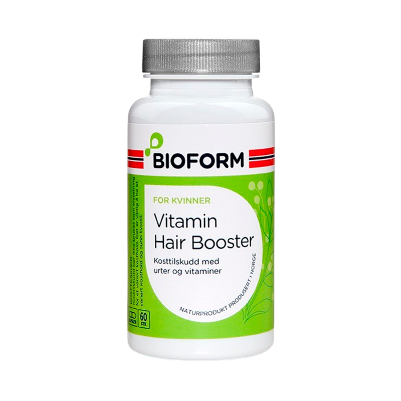 Bioform Vitamin Hair Booster kosttilskud med urter, tang og vitaminer, 60 kapsler