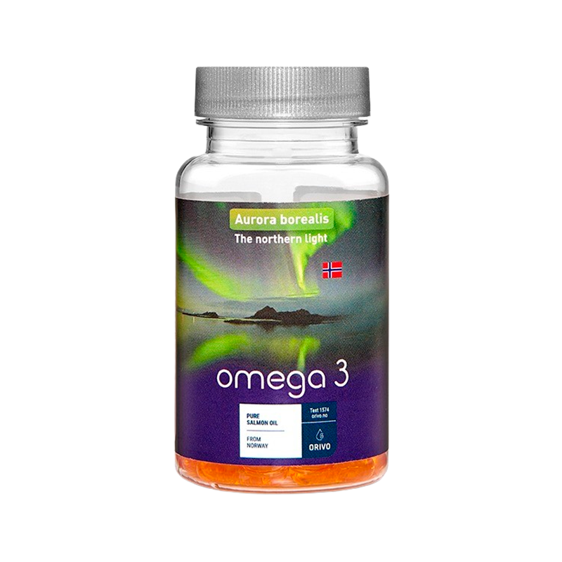 Pakke med Bioform NordNorsk Lakseolie, kosttilskud med omega 3, 60 kapsler
