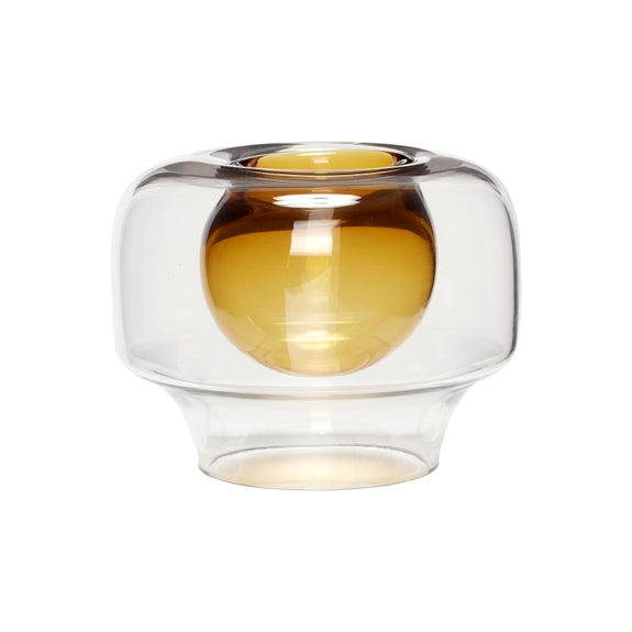 Ravfarvet Lunar vase fra Hübsch med farvet kerne og transparent form