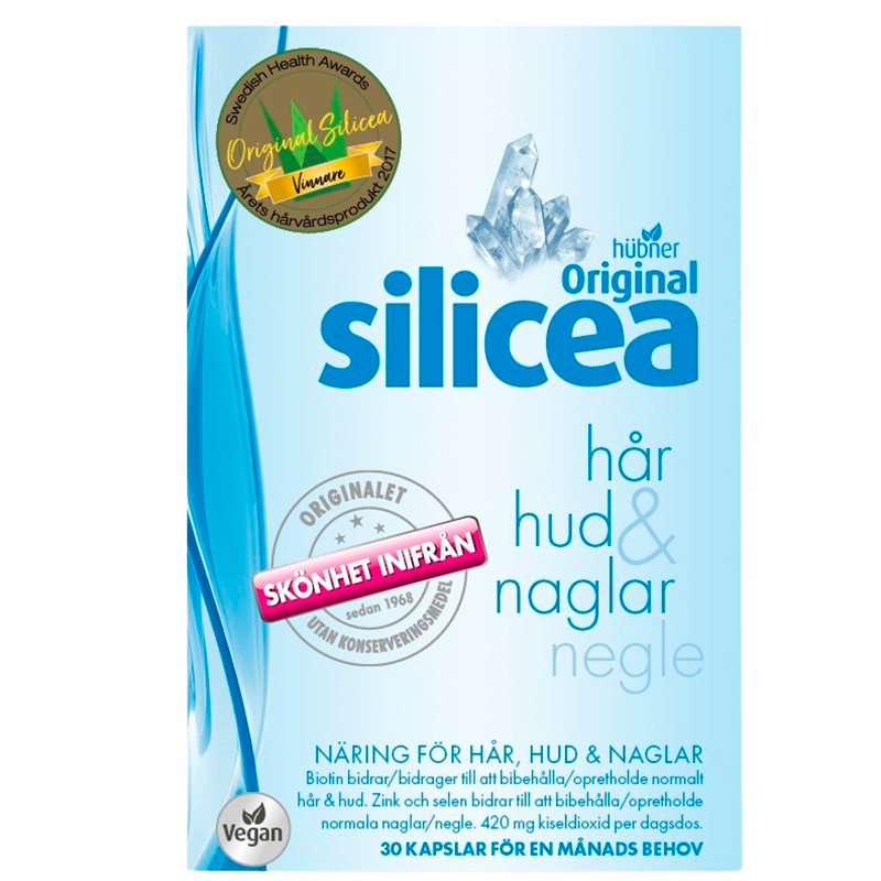 Hübner Silicea Original Hud, Hår & Negle kosttilskud, pakke med 30 kapsler