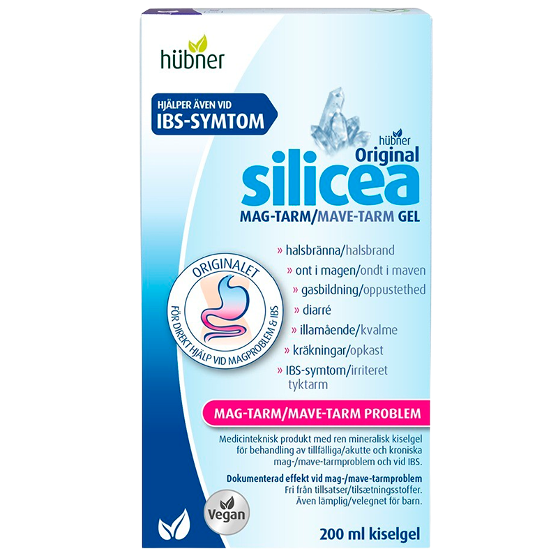 Hübner Silicea Mave-Tarm Gel kosttilskud med mineralsk kiselsyregel, 200 ml