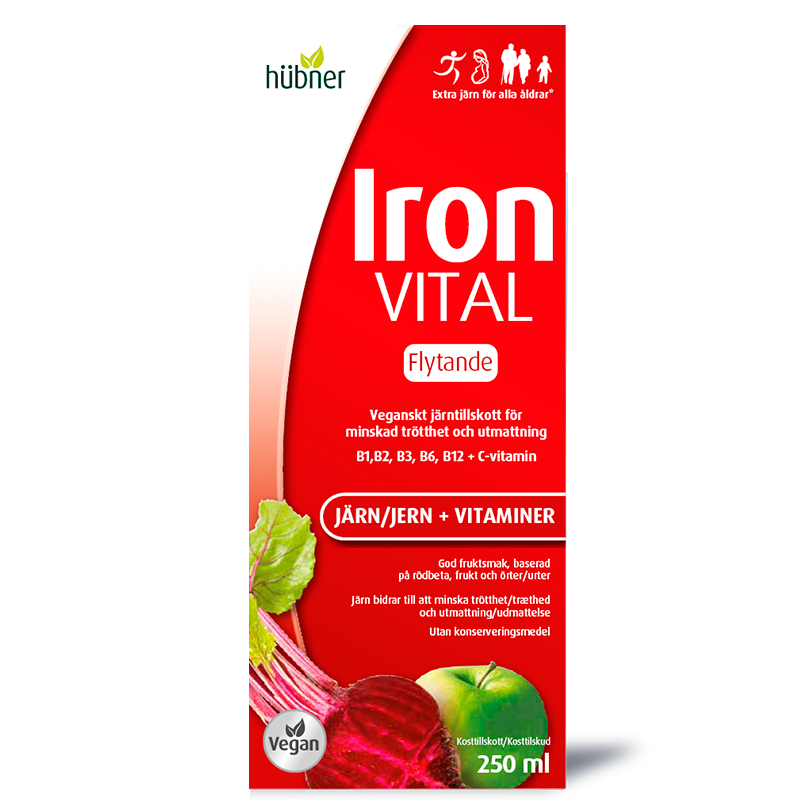 Hübner Silicea Iron Vital F flydende kosttilskud med jern og vitaminer, 250 ml