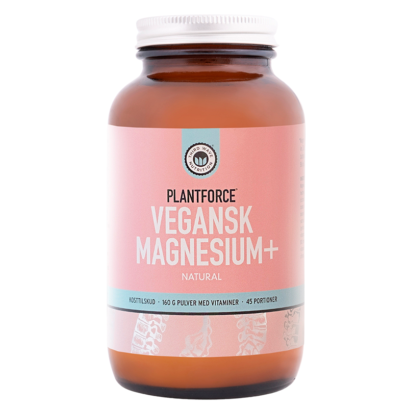 Plantforce Vegansk Magnesium+ Natural kosttilskud i pulverform, 160 g