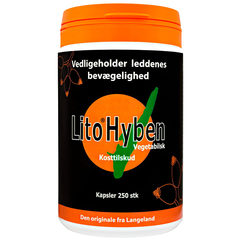 Lito Hyben hybenpulver i vegetabilske kapsler, pakke med 250 stk