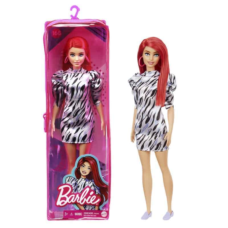 Barbie Fashionista dukke med kort rødt hår klædt i modetøj