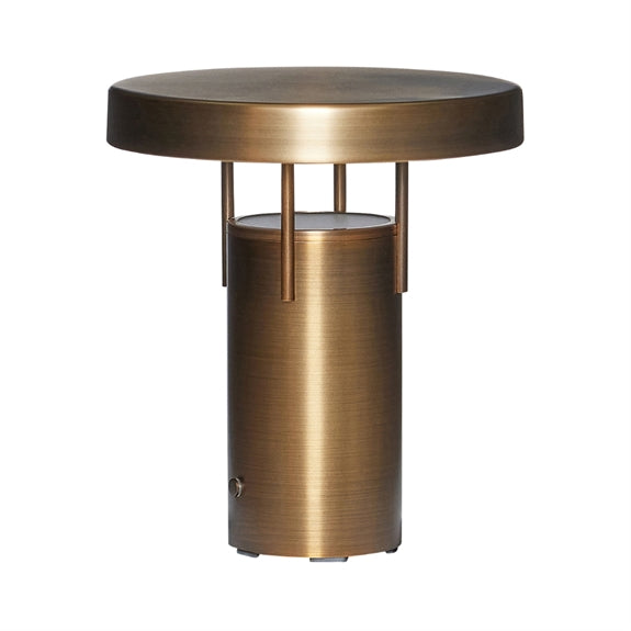 Transportabel BringMe Mini bordlampe i bruneret messing fra Hübsch