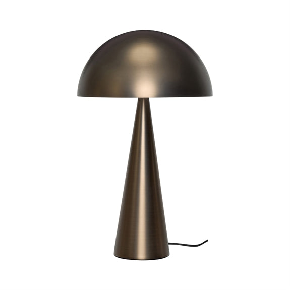 Hübsch Mush høj bordlampe i bruneret messing med varm finish