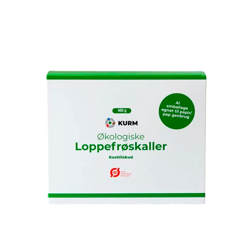 Kurm økologiske loppefrøskaller, pakning med 450 g