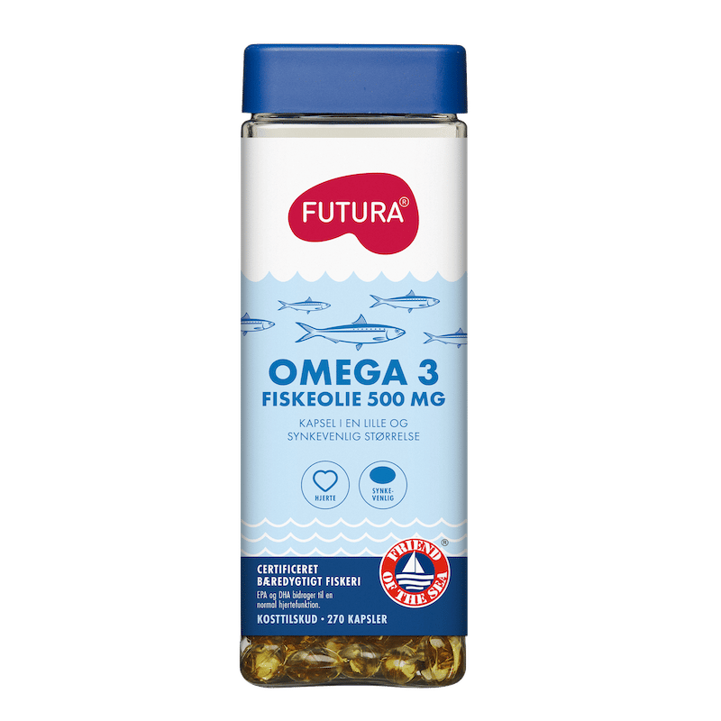 Futura Omega-3 Fiskeolie 500 mg, pakke med 270 kapsler