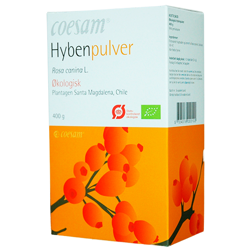 Pakning med Coesam økologisk hybenpulver, 400 g