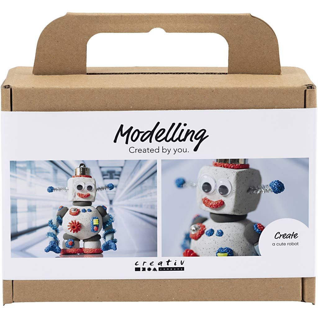 Mini DIY kit til modellering af en robot i modellervoks fra Creativ Company