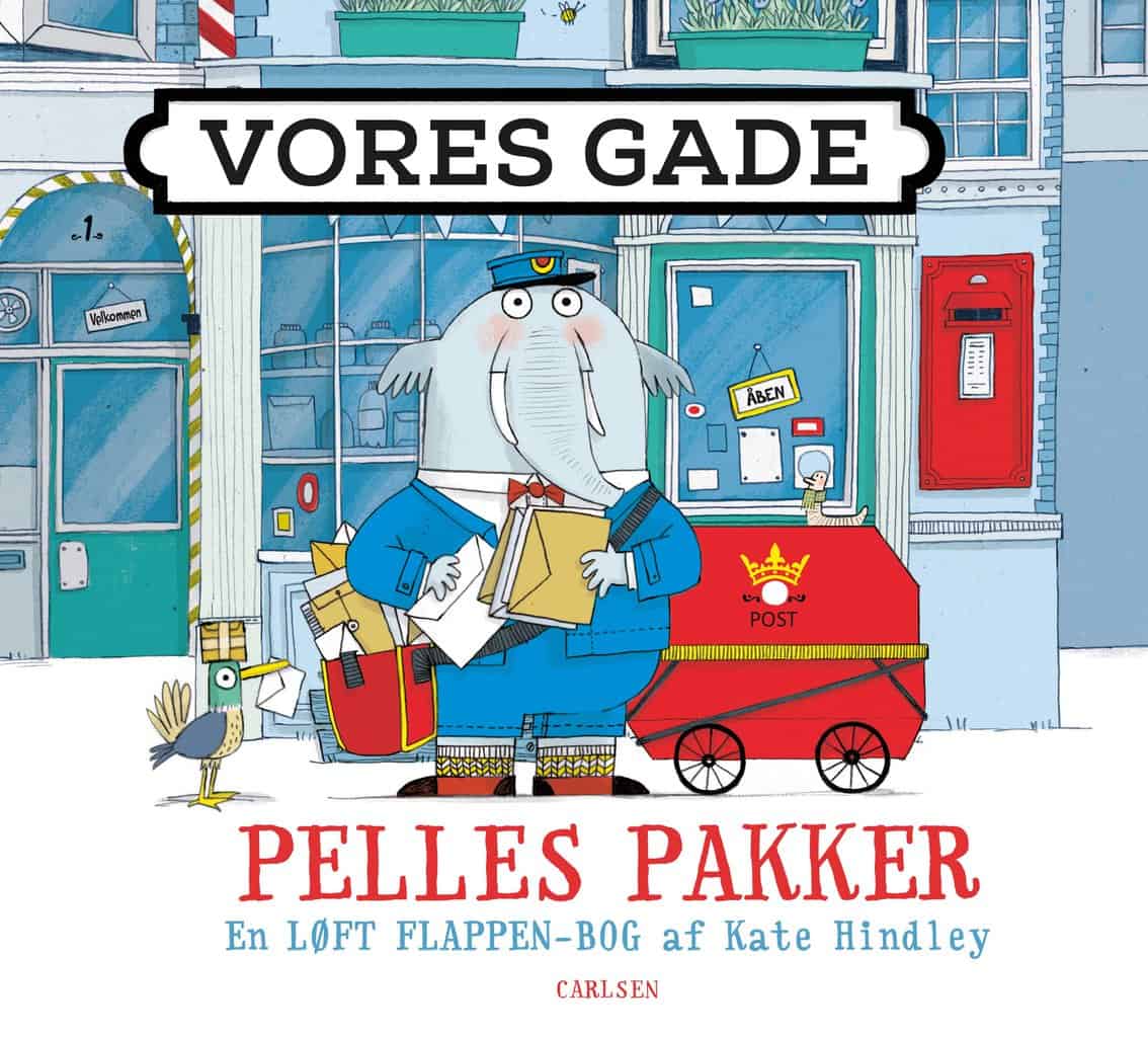 Papbogen Vores Gade: Pelles Pakker fra Carlsen med illustrationer af Kate Hindley