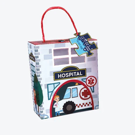 Æske med Min Lille by Junior legesæt Hospital fra Globe