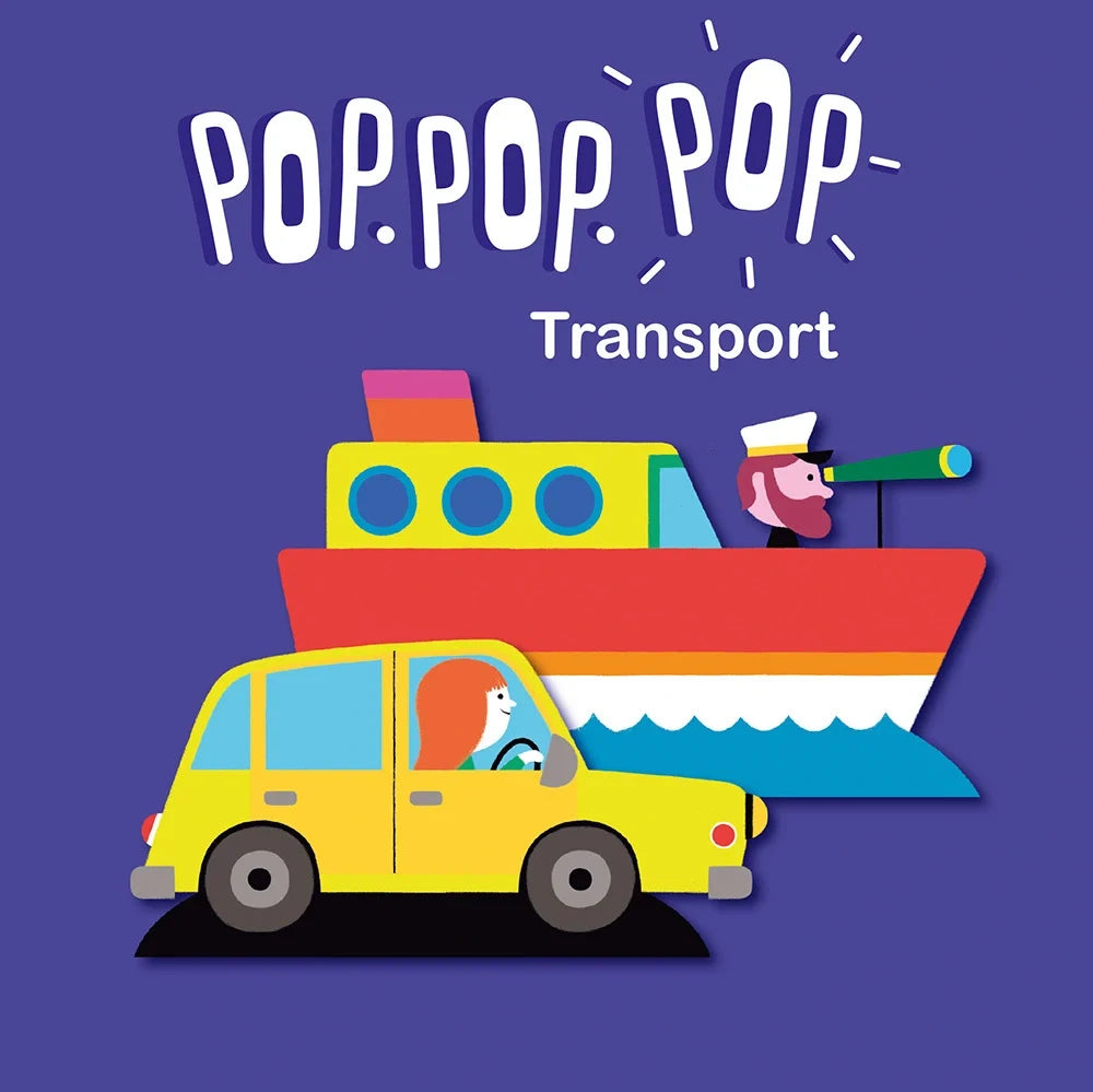 Pop Pop Pop Transport, farverig papbog fra Globe med pop-op-effekter