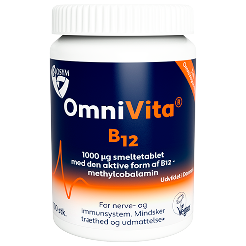 Biosym OmniVita B12 vegansk kosttilskud med methylcobalamin, 100 tabletter
