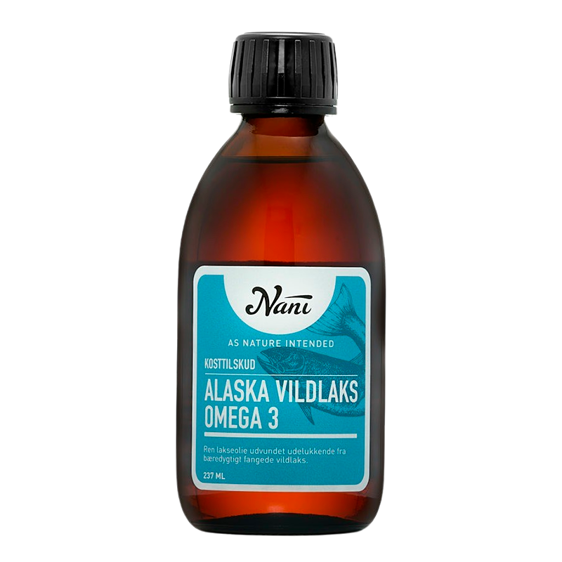 Nani Food State Omega 3 flydende Alaska vildlaksolie, flaske med 237 ml