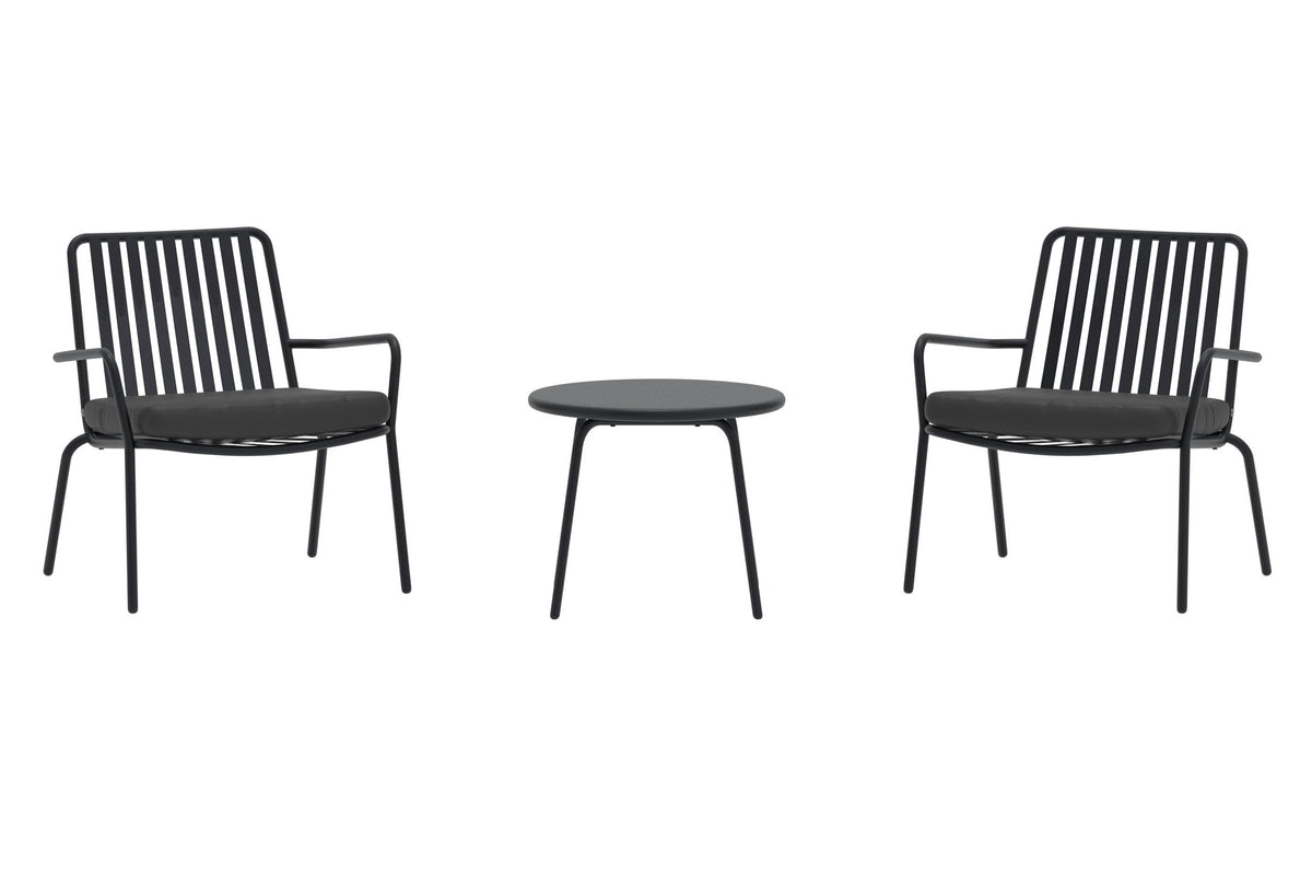 Se VENTURE HOME Mykonos udendørs loungesæt, m. 1 bord, 2 stole og sort hynder - sort stål ❤ Kæmpe udvalg i Venture Design - Køb online på udsalg og tilbud lige nu ❤ Meget billig fragt og hurtig levering - Varenummer: Boboonline-126706 og barcode / Ean: 7340220868930 på lager - Udsalg på Udendørs møbler,
Udendørs loungemøbler,
Terrasse og have,
Udendørs loungemøbler,
Udendørs loungesæt, Få op til 63% i rabat - Find over 1.798 brands på udsalg