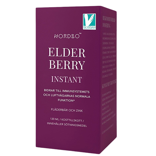 Nordbo Elderberry Instant flydende kosttilskud med hyldebær og zink