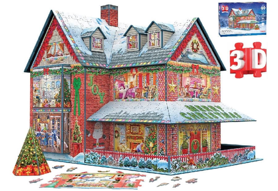 Eurographics 3D-puslespil Christmas House med 1100 brikker
