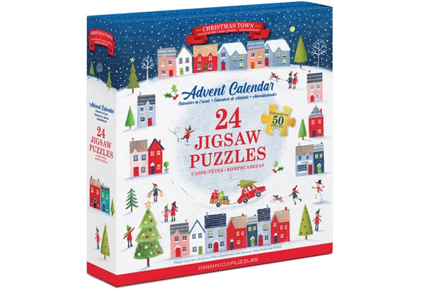 Eurographics julekalender Christmas Town med 24 små puslespil