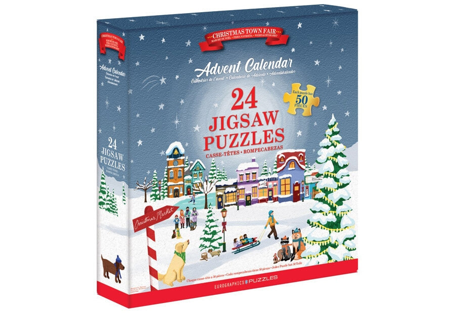 Eurographics Christmas Town Fair julekalender med 24 små puslespil