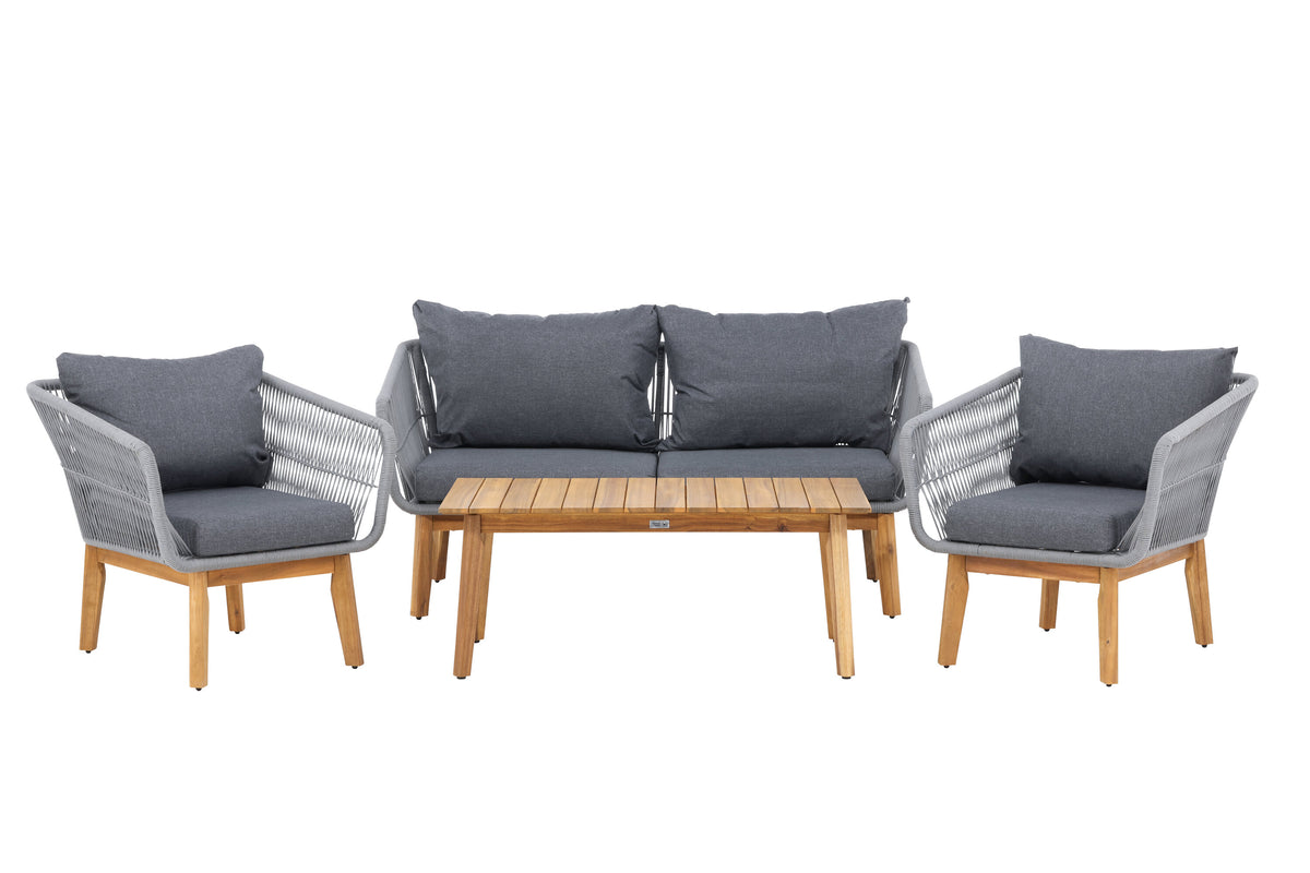 Se VENTURE HOME Chania havesofasæt, m. 1 bord, 1 sofa, 2 stole og mørkegrå hynder - lysegrå reb og natur akacietræ ❤ Kæmpe udvalg i Venture Design - Køb online på udsalg og tilbud lige nu ❤ Billig fragt og hurtig levering - Varenummer: Boboonline-126773 og barcode / Ean: 7340220875976 på lager - Udsalg på Udendørs møbler,
Udendørs loungemøbler,
Terrasse og have,
Udendørs loungemøbler,
Alle udendørs møbler Op til 61% rabat - Over 1.329 brands på online udsalg