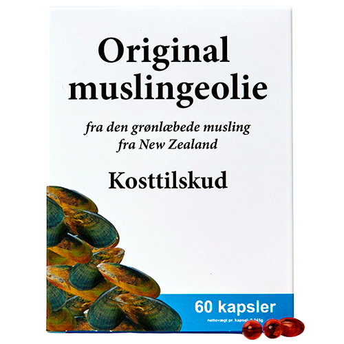 Pakke med Nova TTO Original Muslingeolie, 60 kapsler