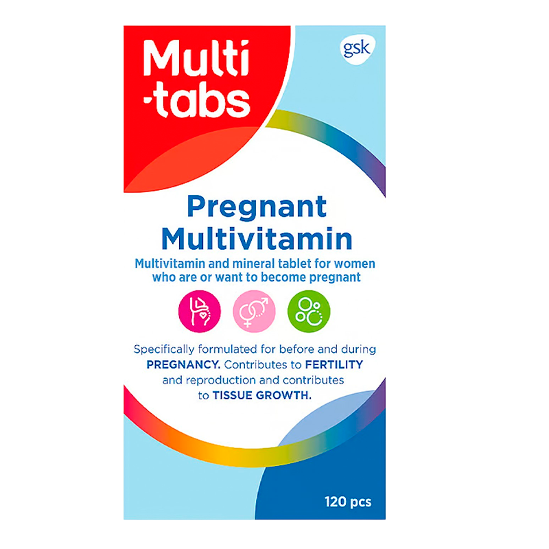 Pakning med Multi-Tabs Pregnant multivitamin til gravide, 120 tabletter