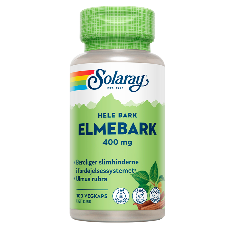 Solaray Elmebark Slippery Elm 400 mg kosttilskud, 100 kapsler